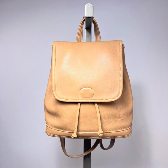 Vintage COACH 9315 Drawstring Daypack Backpack in Natural Tan Saddle - Picture 1 of 8